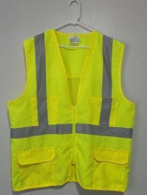 Cornerstone Yellow Hi-Vis Safety Vest with Reflective Stripes Mesh Back Size L